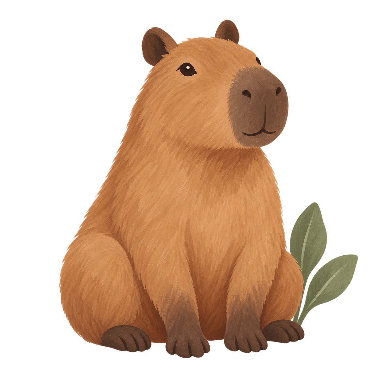 A friendly illustrated capybara